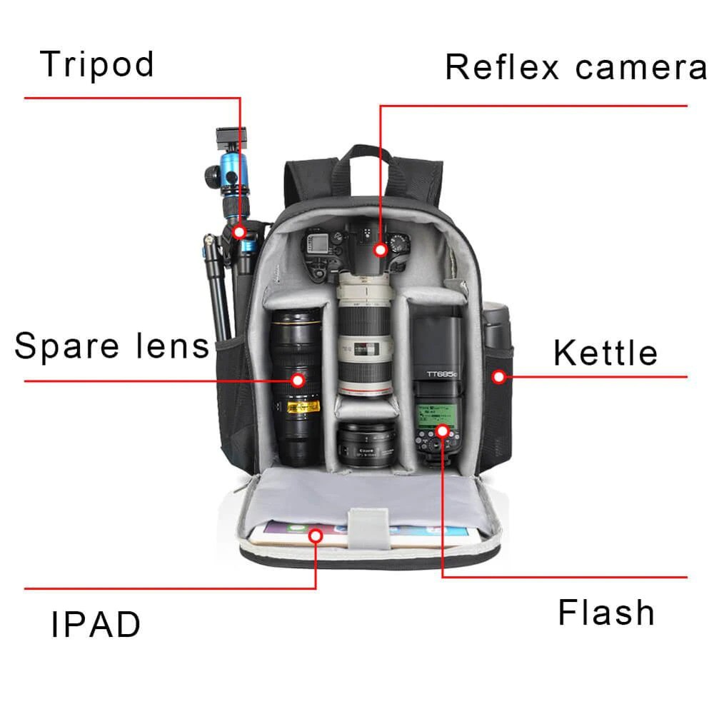 Tas Ransel Kamera DSLR Anti Air Shockproof Scratch Resistant Size Small / Tas Camera / Tas Kamera