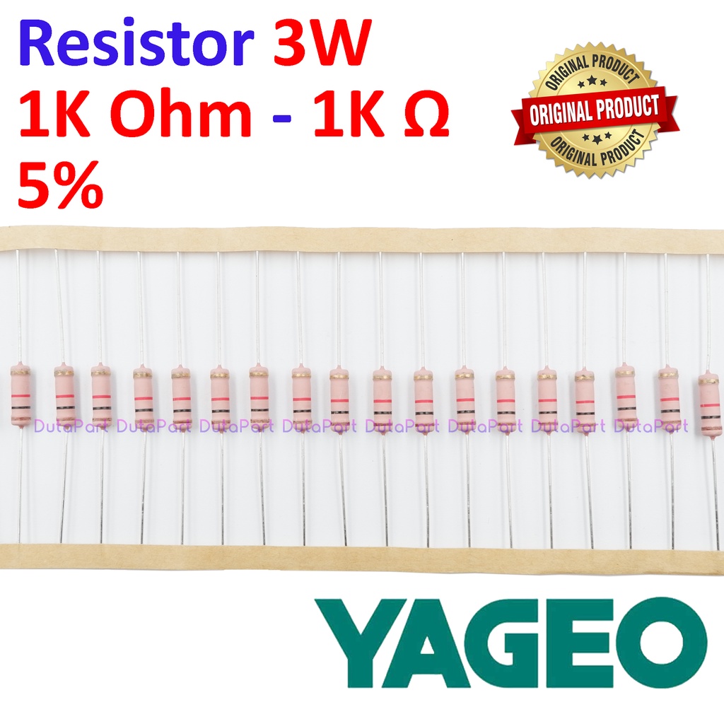 Resistor 1K Ohm 3 Watt 5% ORIGINAL YAGEO 3W 1K R HIGH QUALITY