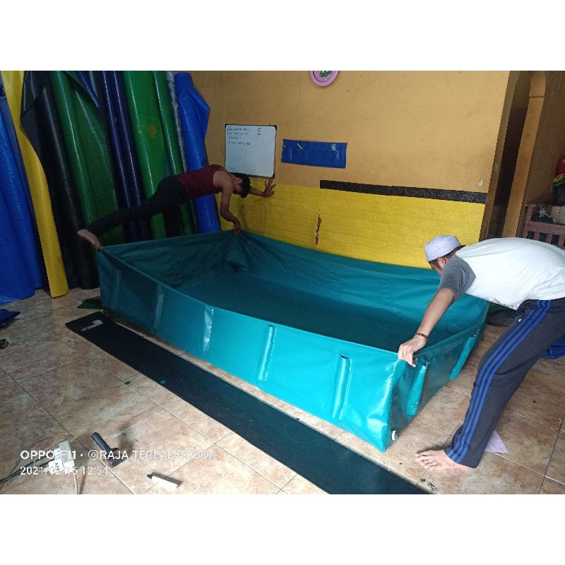 KOLAM TERPAL SLOT PIPA 150X200X50 PVC ORCHID PLUS LUBANG PEMBUANGAN AIR