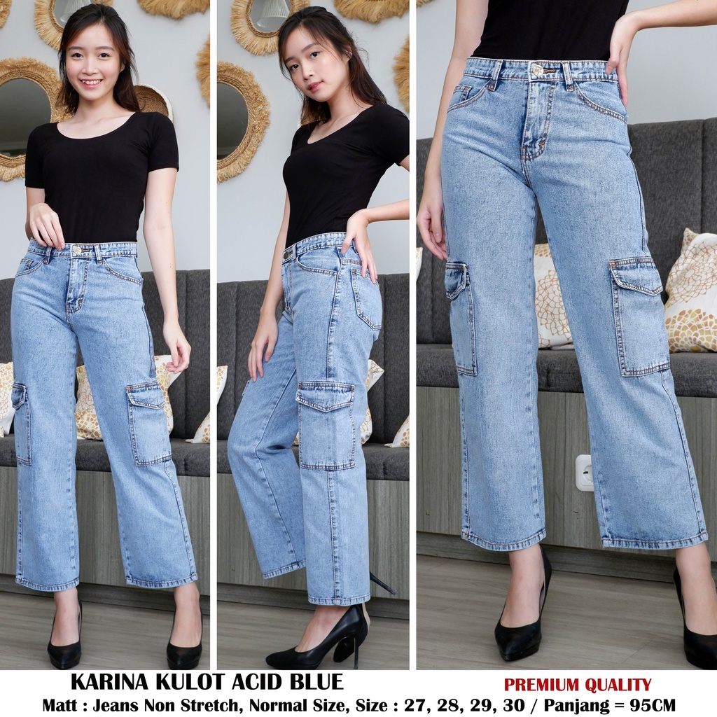 CELANA JEANS KULOT WANITA KARINA SANDRA ASILA PREMIUM Kekinian-3