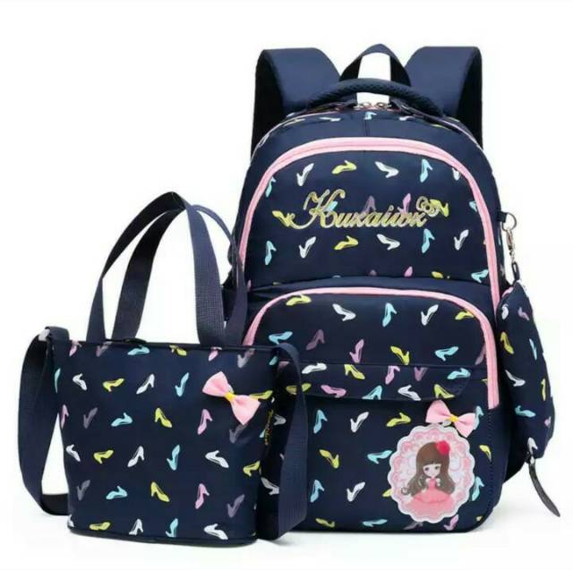 Tas Sekolah Anak Perempuan / Tas Ransel Anak Motif Terbaru Sepatu Kaca Tas Ransel Anak Perempuan