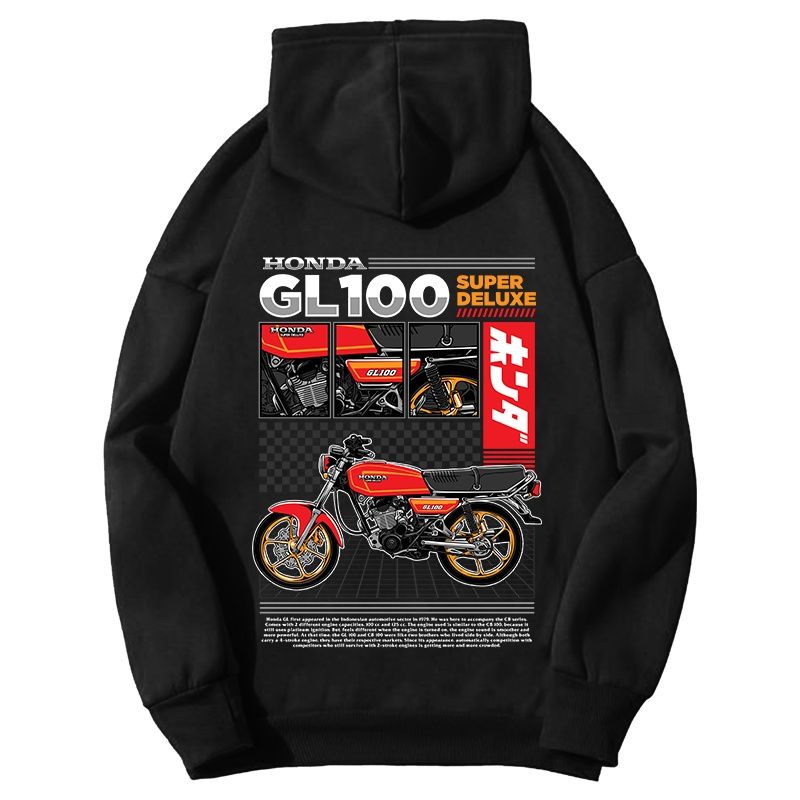 HOODIE JAKET MOTOR HONDA GL100 RED