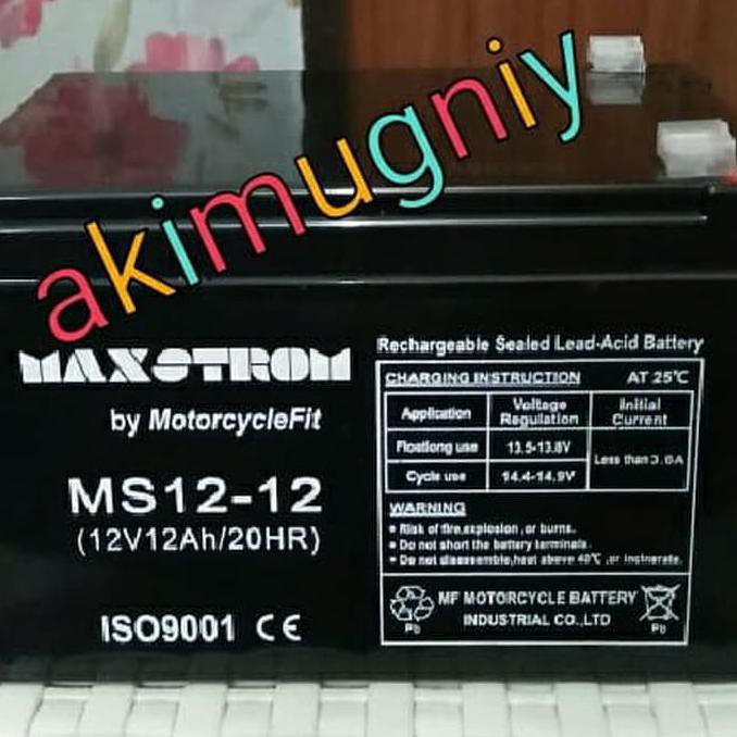 aki baterai kering vrla mf 12ah 12v sepeda listrik mainan ups gs yuasa