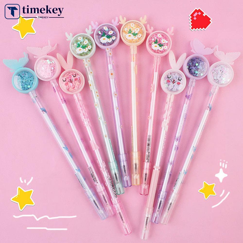 Timekey 1pc Pulpen Gel Tinta Warna Hitam Ukuran 6x9 Gaya Korea Untuk Sekolahhadiah