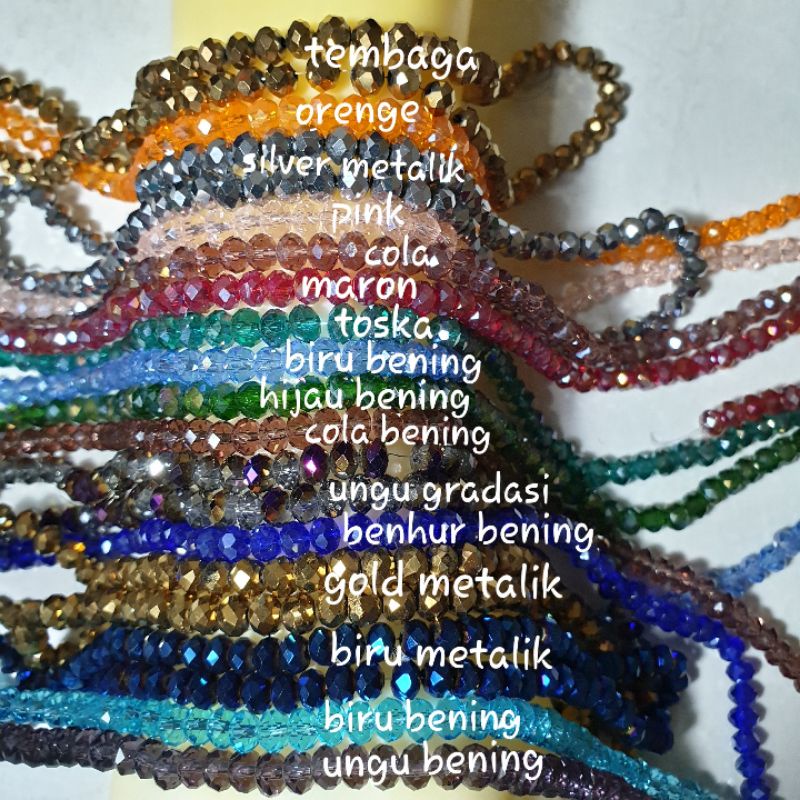 Batu Kristal Gepeng/Bapao 6mm +-100 butir