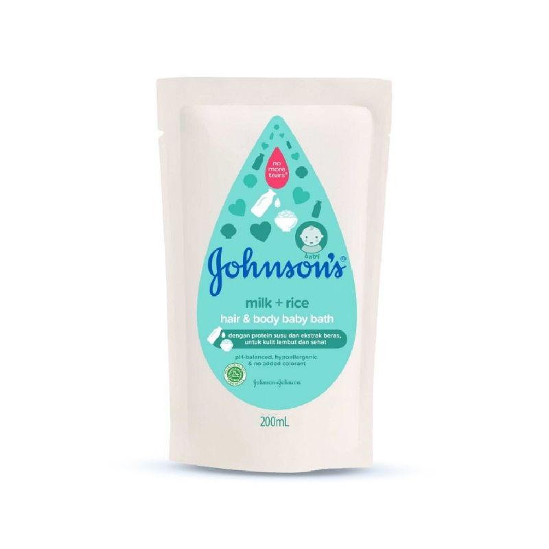 Johnsons Milk Rice Bath 200ml Refill Pouch - Johnson Milk Rice Sabun Mandi 200ml Pouch