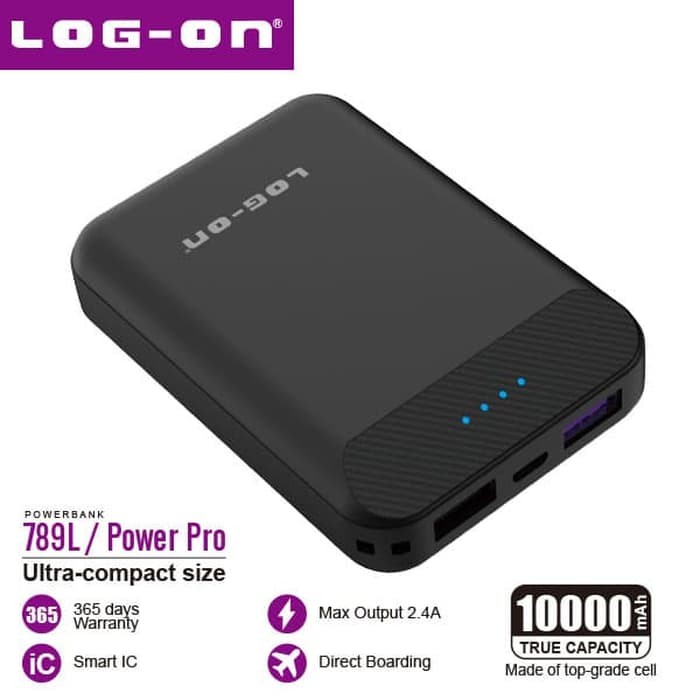 POWERBANK LOG ON PB-789L POWERPRO 1000 MAH 2.4A DUAL USB OUTPUT