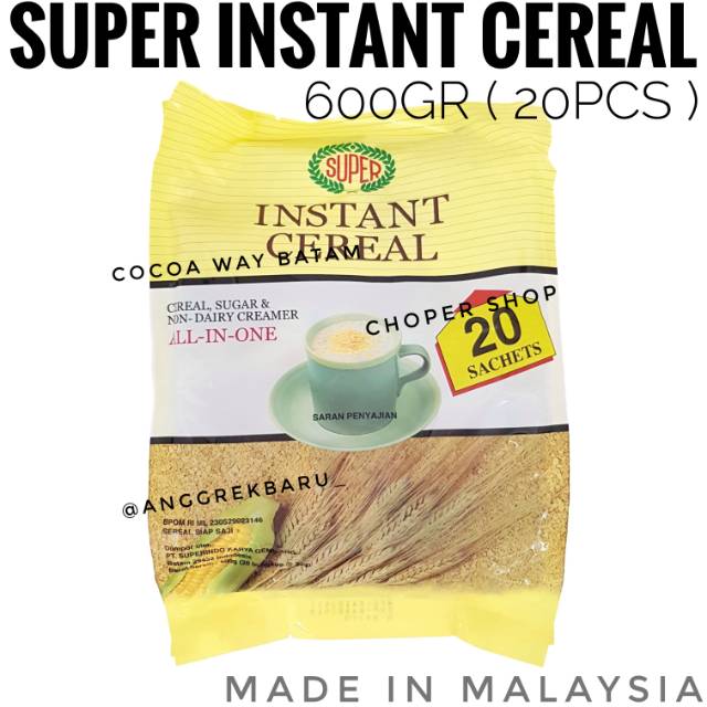 

Super Cereal Instan 3 in 1 600gr Original Corn / Chocolate Flavour