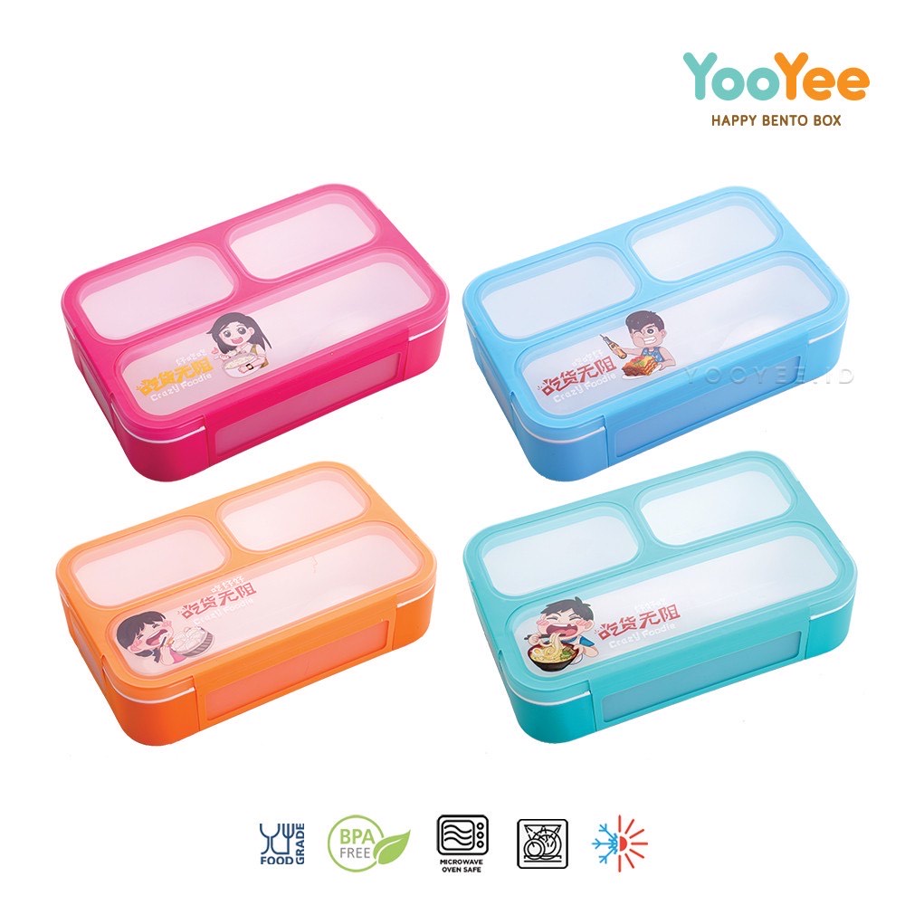 Yooyee 606 Kotak Makan Mini 3 Sekat