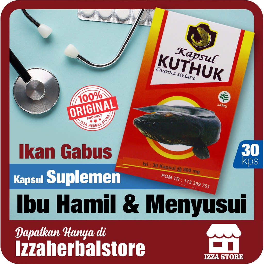 KAPSUL ALBUMIN IKAN GABUS KUTHUK 30 Kapsul Suplemen Ibu Hamil Menyusui Melahirkan Luka Caesar BPOM