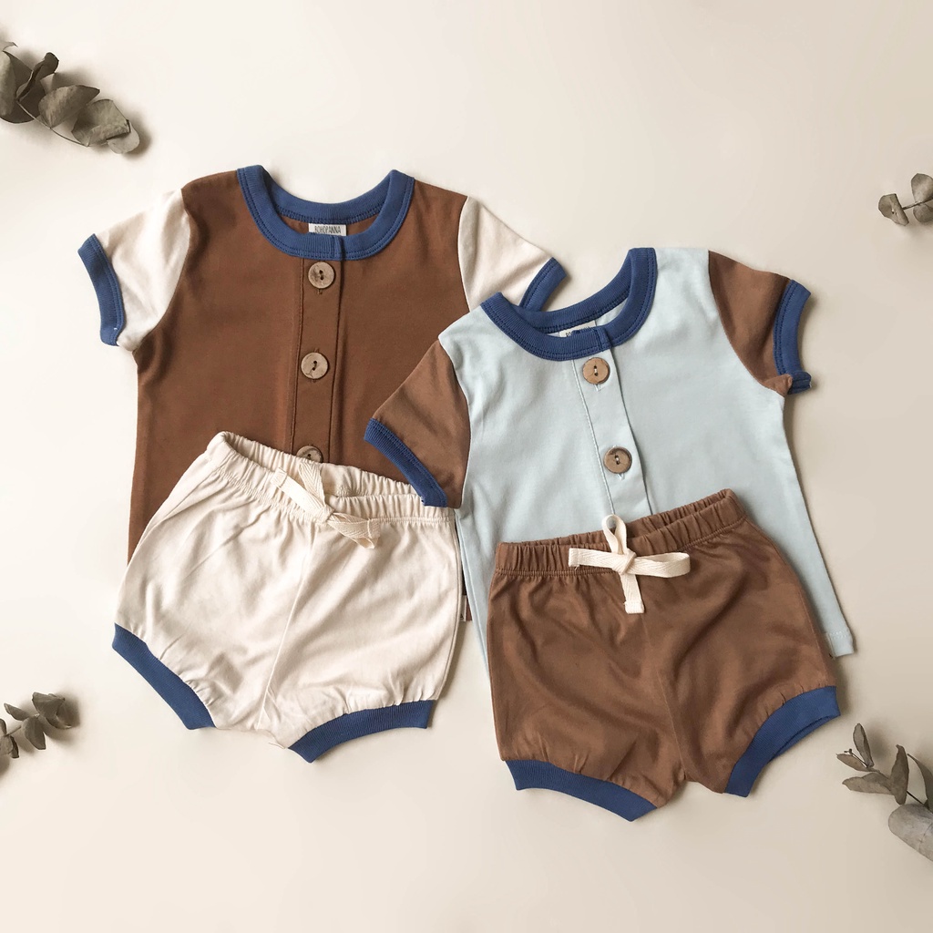 Baju Bayi Setelan Pendek Anak Bohopanna Bae Set Newborn 0-2 Tahun