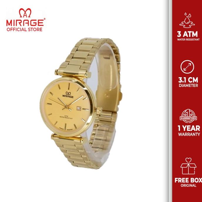 Miragewatch Jam Tangan Wanita Gold Mewah Original Anti Karat 8682L