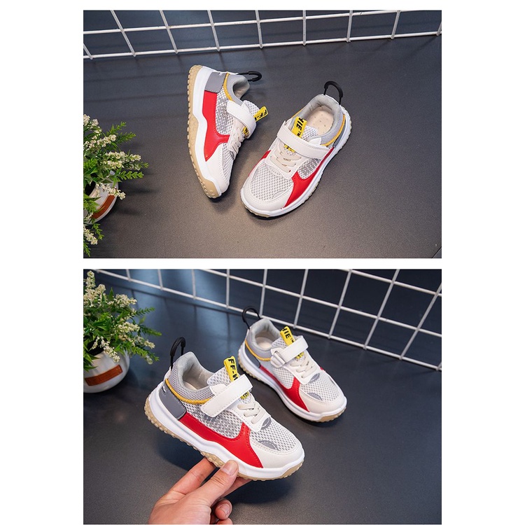 [GROSIR][COD] SEVEN_DAY SEPATU GESPER SNEAKERS ANAK-ANAK UNTUK USIA 3-9 TAHUN BOY &amp; GIRL MERAH WM2313