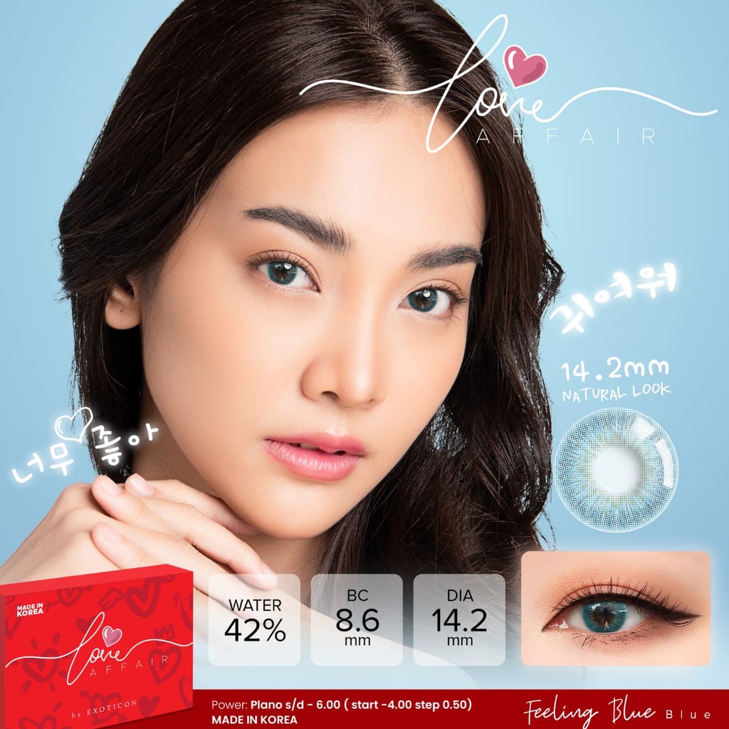 Softlens LOVE AFFAIR X2 DIA 14.20mm NORMAL &amp; MINUS (-3.25 s/d -6.00) / softlen / softlense /Lensa  Kontak/ BS