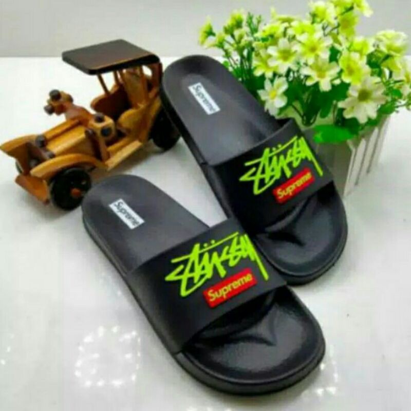 SANDAL PRIA / SANDAL WANITA / SANDAL KARET / SANDAL FLAT SUPREME STUSY