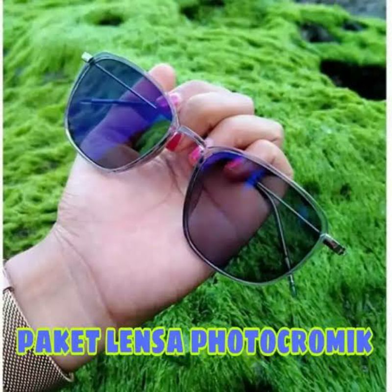 Paket Frame 2189 Plus Lensa Blueray Bluray Photocromic Blucromic Coating BIRU