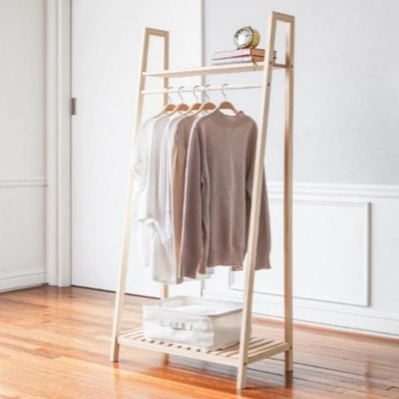 Stand Ladder Hanger / Hanger Butik / Gantungan Baju Serbaguna / Gantungan kayu / Rak  Serbaguna
