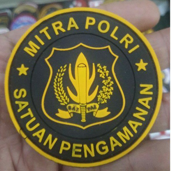 patch ruber mitra polri logo mitra polri emblem karet mitra polri