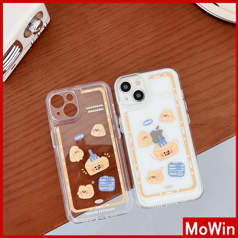 iPhone Case Clear Case Soft Thick TPU Shockproof Super Transparent Protection Camera Plating Button Cartoon Cheese For iPhone 13 Pro Max iPhone 12 Pro Max iPhone 11 iPhone 7Plus