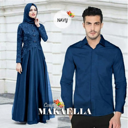 Gamis Couple Muslim Kaella 7 Warna | Pakaian Muslim Pasangan | Baju Muslim Couple Kekinian