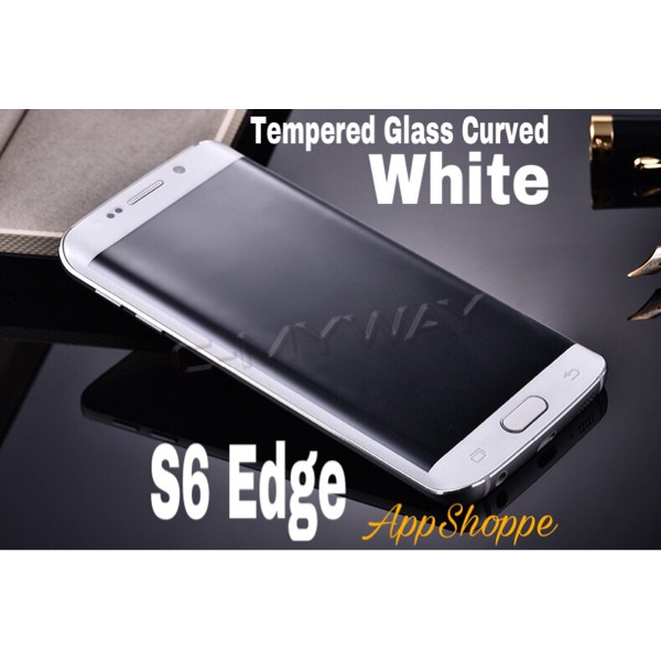 Tempered Glass PREMIUM Samsung Galaxy S6 Edge Full Coverage WHITE