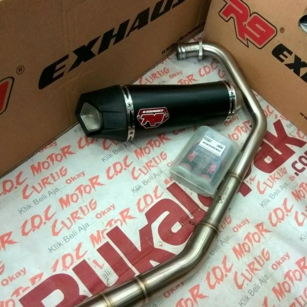 Knalpot Racing R9 Racing Generation Alpha Black Series Honda All New Cbr150 Cbr 150 Led K46