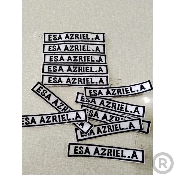 PAPAN NAMA ANAK BAJU SEKOLAH (BET SEKOLAH) Bordir Nama Custom