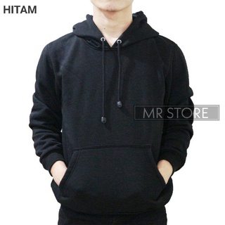 L,XL,XXL Jaket jumper hoodie polos hitam mr store