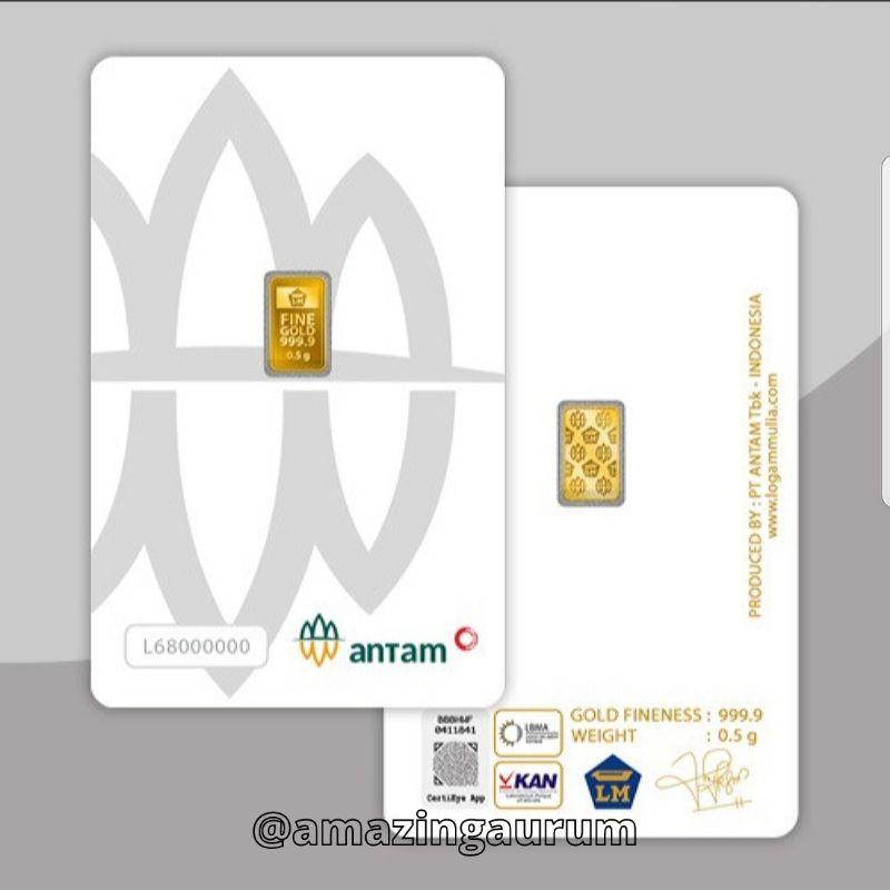 Emas Logam Mulia ANTAM 0,5 gram I 0,5 gram Fine Gold 24 K