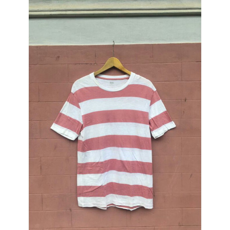 Uniqlo stripe t shirt baju oblong kaos bekas ori preloved second