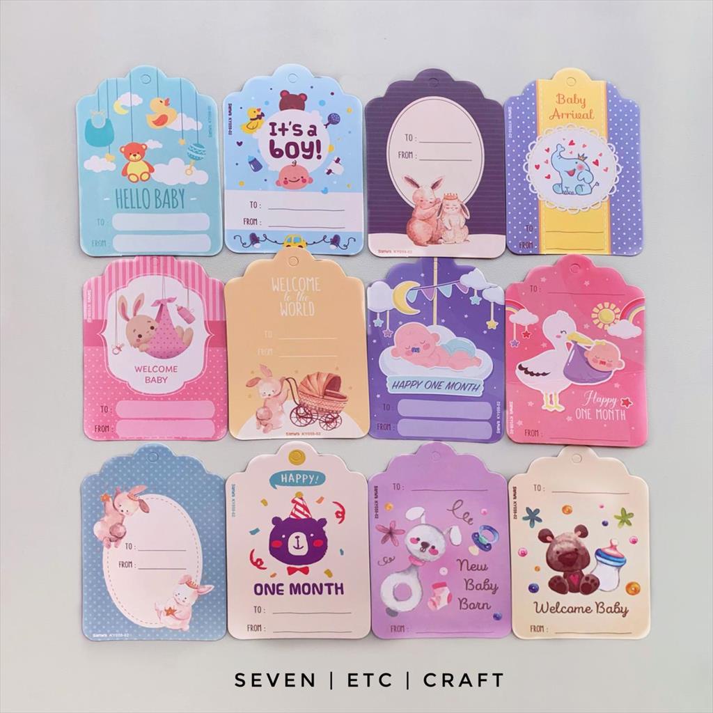 [12 Pcs] MIX Gift Tag Baby New Born