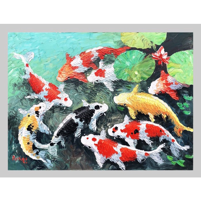 Lukisan Ikan Koi Palet Timbul Berkualitas Termurah