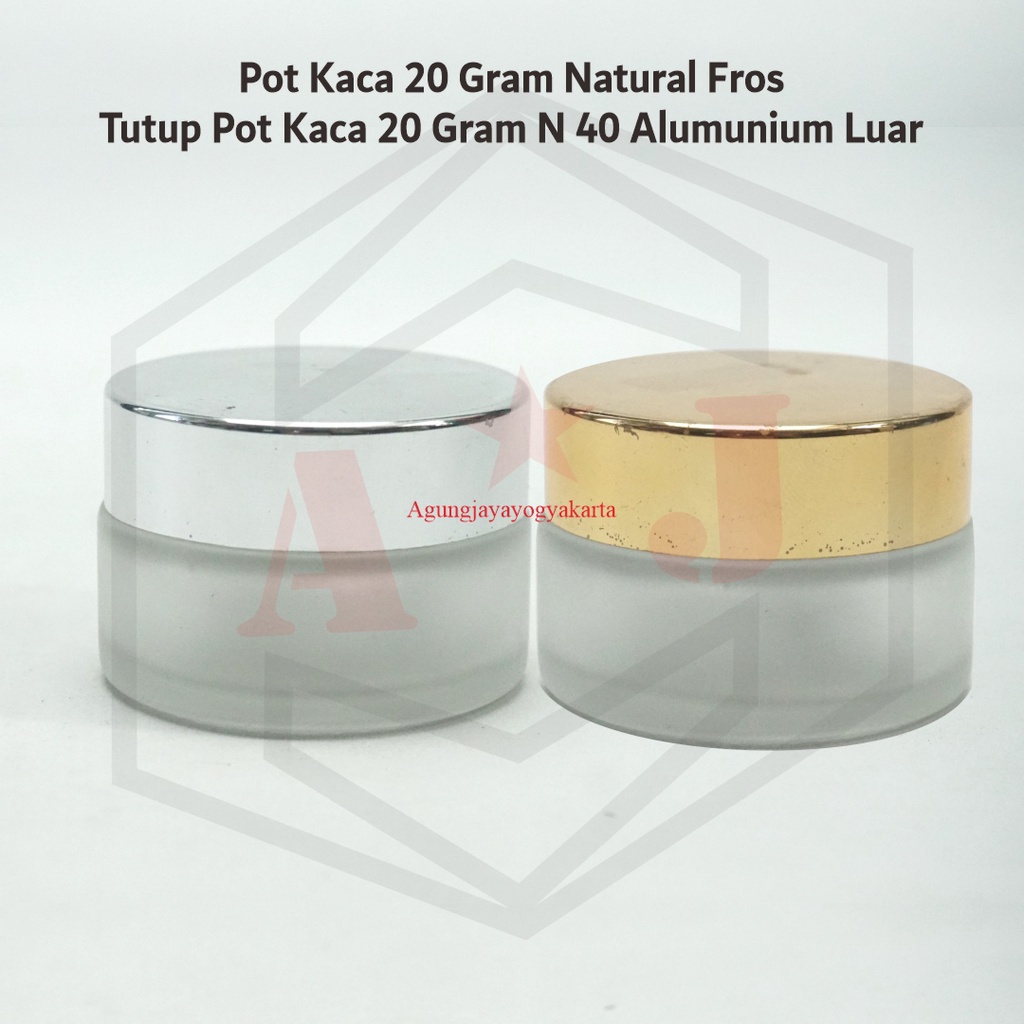 Pot Kaca 20 G Natural Frosted/Pot Kaca Natural/Pot Kaca Hitam/ Pot Kaca gold/Pot cream silver