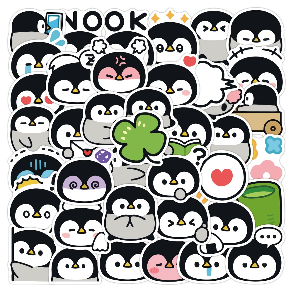 40 lucu penguin hewan peliharaan stiker kartun hewan tas air Piala stiker ponsel kasus Jurnal stiker