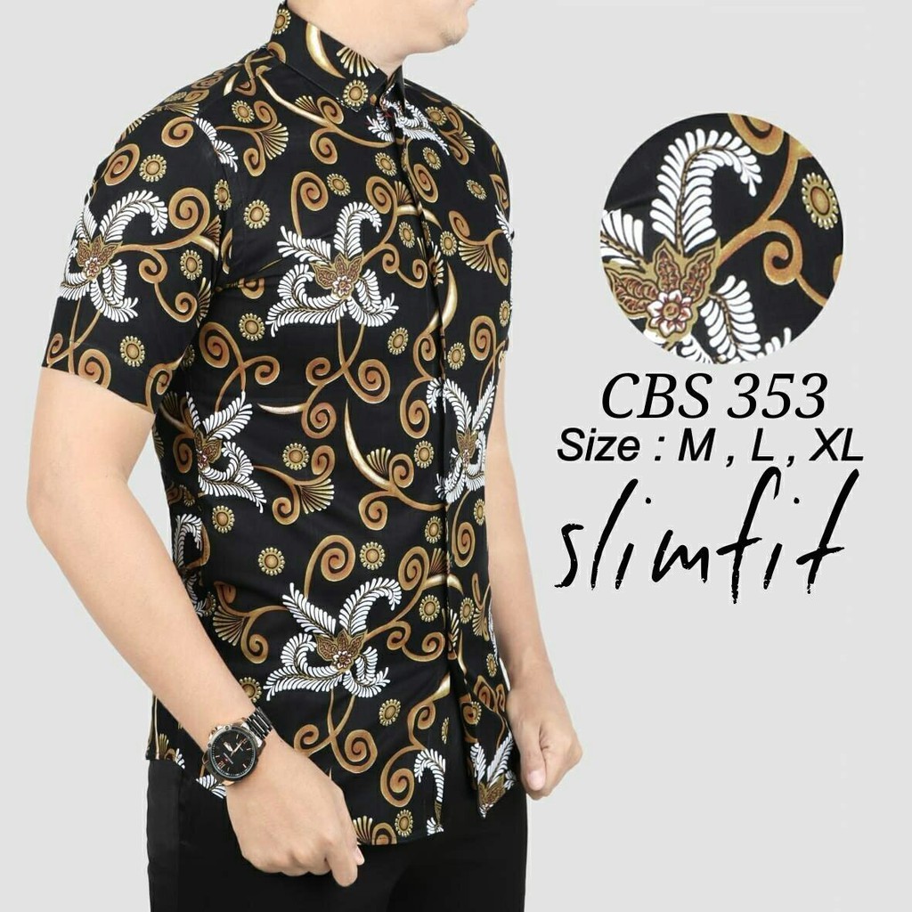 BAJU PRIA/COWOK KEMEJA BATIK PREMIUM SLIMFIT LENGAN/TANGAN PANJANG/PENDEK