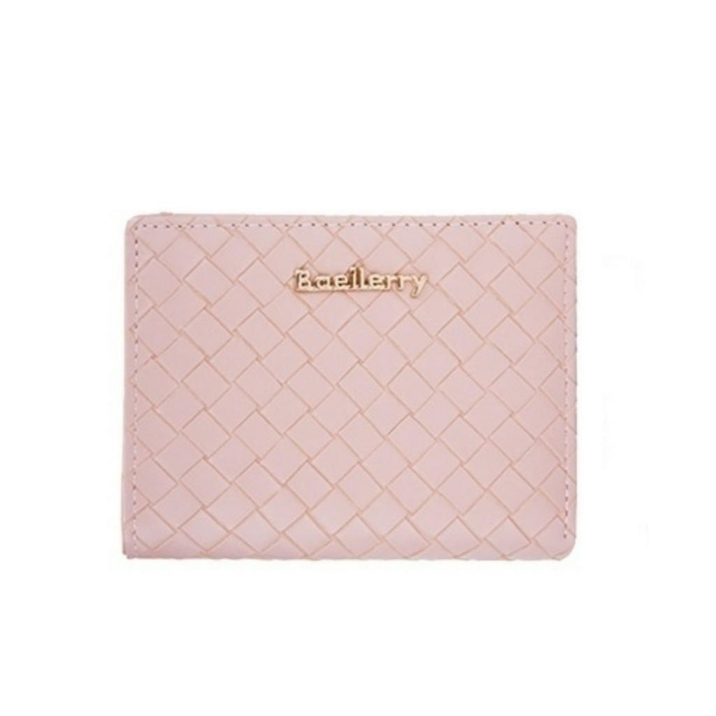 DOMPET LIPAT WANITA KOREA MURAH BAELLERRY ORIGINAL LUCU FASHION REMAJA KEKINIAN PREMIUM MINI SLOT KARTU RESLETING KOIN CEWEK TERBARU KECIL KULIT PINK CELADINE WA698P3 IMPORT