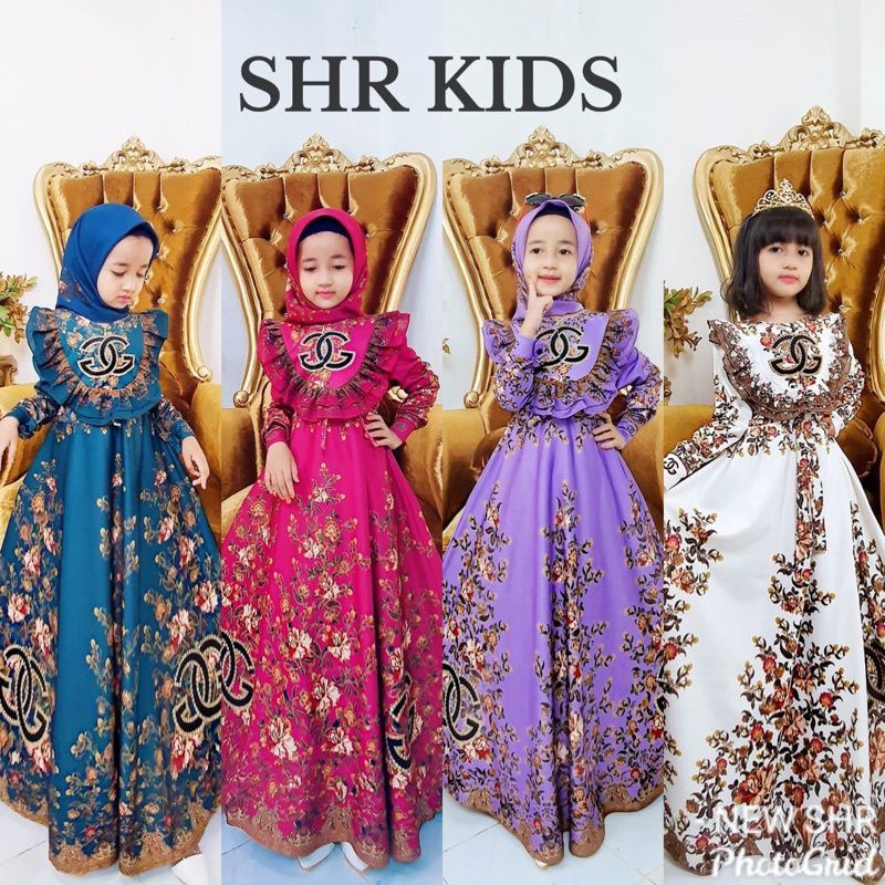 READY STOCK!!! DRESS GAMIS SHR KIDS ORIGINAL PREMIUM !!!REAL PICT