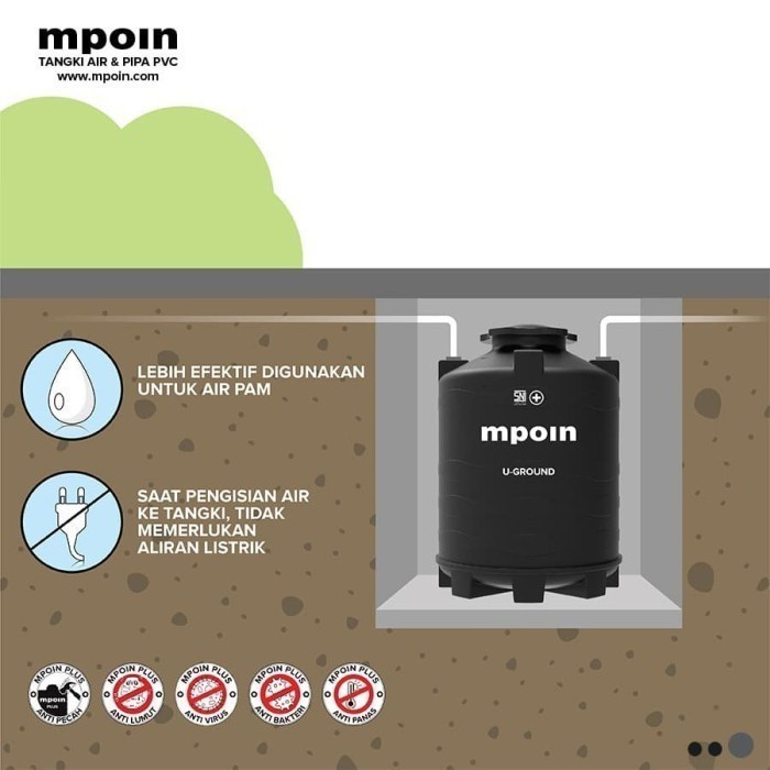 MPOIN TANGKI TOREN TANAM  PENDAM TANDON AIR  KIMIA 2000LTR GARANSI