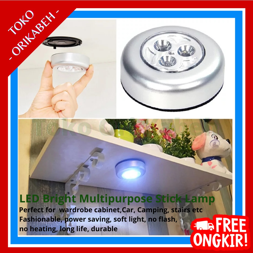 Lampu Darurat Emergency Sentuh LED Tempel Lemari Tembok Dengan Baterai Mini Portable Murah