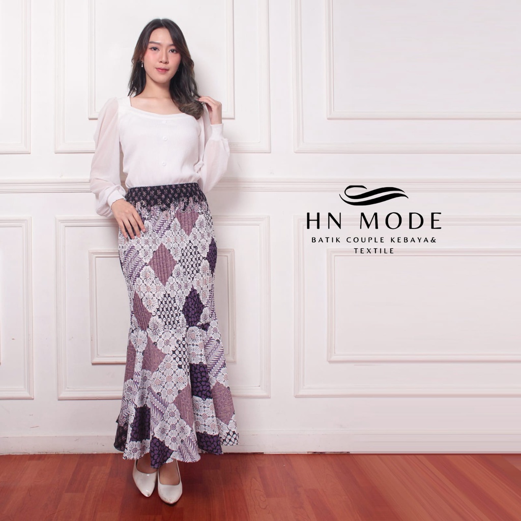 HN MODE - Rok duyung plisket batik / rok mermaid