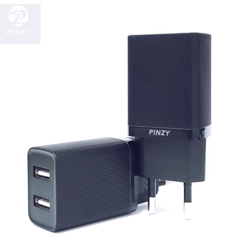 Adapter Charger PINZY T21 Dual USB - Batok Charger T21