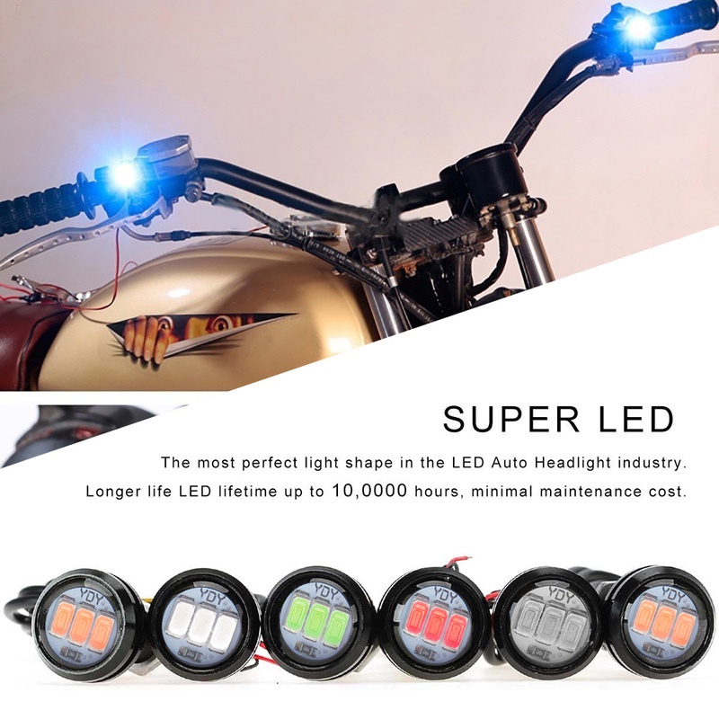 1 Pasang Lampu LED Eagle Eye Universal Untuk Kaca Spion Motor