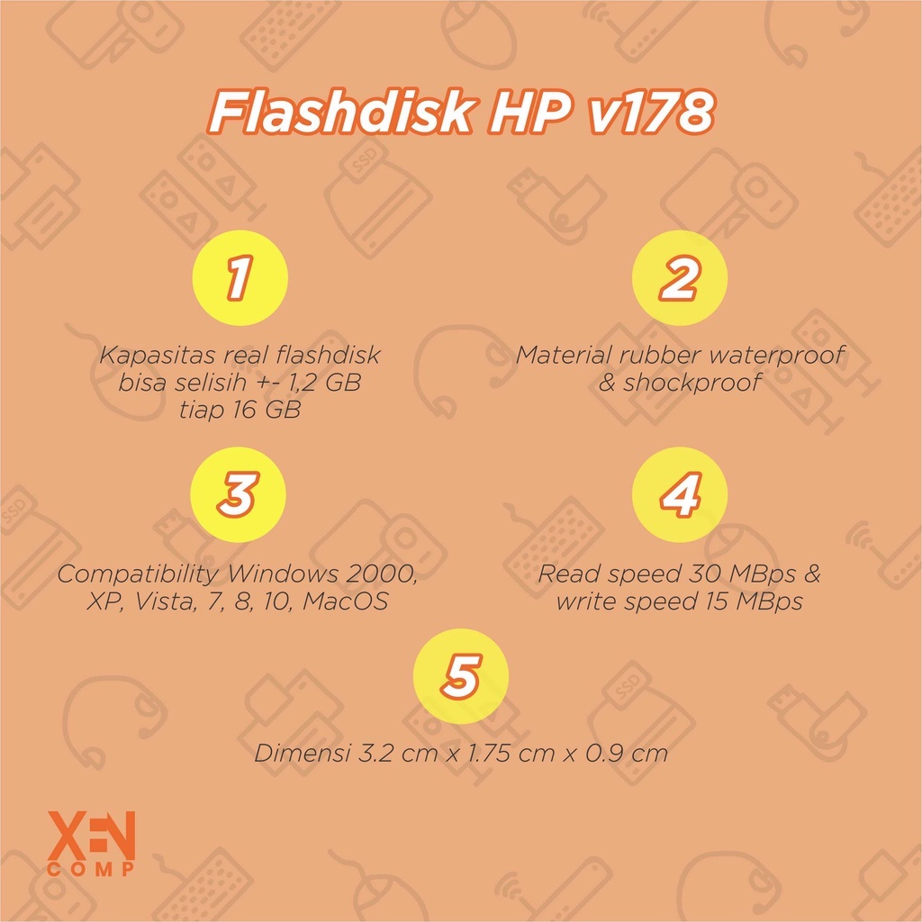 Flashdisk HP v178 16GB / 32GB  USB 2.0 Original Garansi
