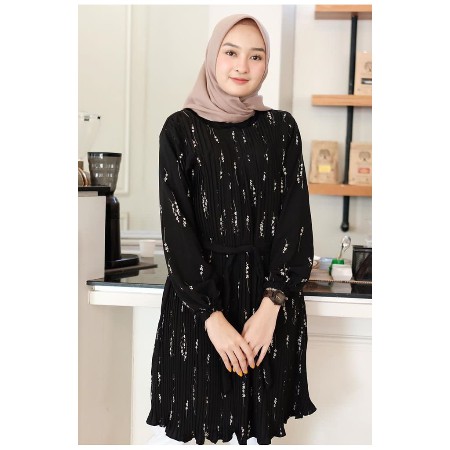 TUNIK PLISKET MOTIF BUNGA