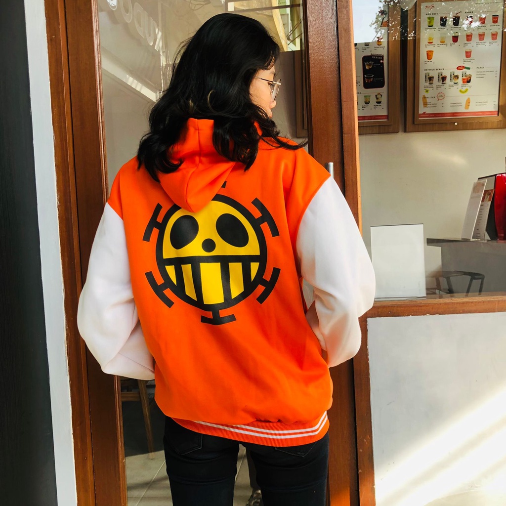 Jaket Heart Pirates Casual Orange Trafalgar Law Anime Manga One Piece Unisex