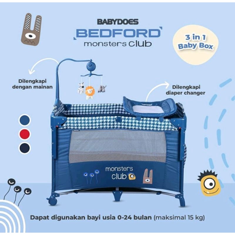 Babydoes Baby Box Ranjang Bayi Sidebed Bedford 3in1 CH17917 - tempat tidur bayi