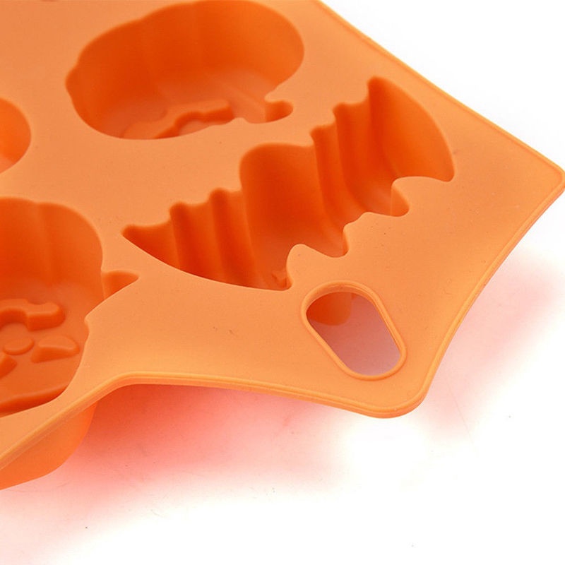 Diy Fondant Permen Cetakan Es Tray Kue Dekorasi Pesta Baking Tools Halloween Labu Berbentuk Tengkorak Cokelat Silikon Cetakan Kue