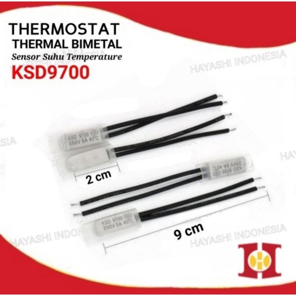 Thermostat Thermal KSD9700 Bimetal 250V 5A Sensor Suhu Temperatur AC - 5pcs