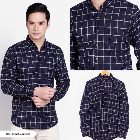 Ghenio Plaid Longsleeve Men Shirt