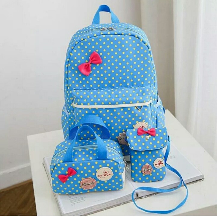 ARMELIA SHOP-TAS RANSEL ANAK PITA POLCADOT CUTE-TAS ANAK NGAJI-TAS SEKOLAH ANAK REMAJA BISA [ COD ]